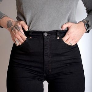 Judi Rosen Black Overdyed Straight Leg Jeans